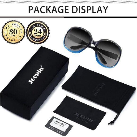 Women\'s Blue/Black Gradient Trendy Polarized Driving Sun Glasses UV Protective main image 4